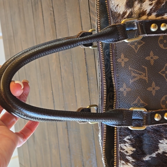 Cowhide Pony Hair REPURPOSED LV Satchel - Picture 11 of 16